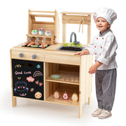 Griglia da gioco in legno con cibo da gioco, Set da cucina Immaginario con cibo da gioco Naturale