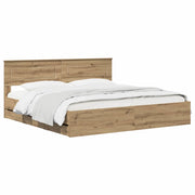 Bed Frame with Storage and Headboard Artisan Oak 180 x 200 cm 3445827