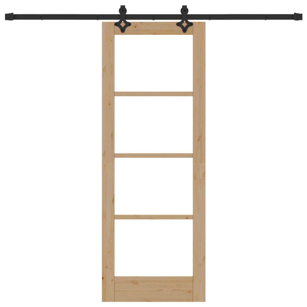 Porta Scorrevole  con set di ferramenta 73.5x198.5 cm Legno Massello di Pino
