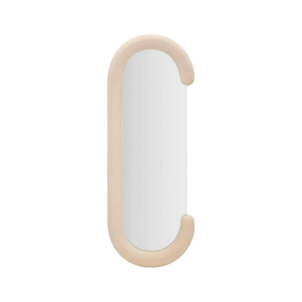 Specchio Shot, Specchiera, Articolo d'arredo a muro, Decorazione con specchio, 60x7 h160 cm, Crema