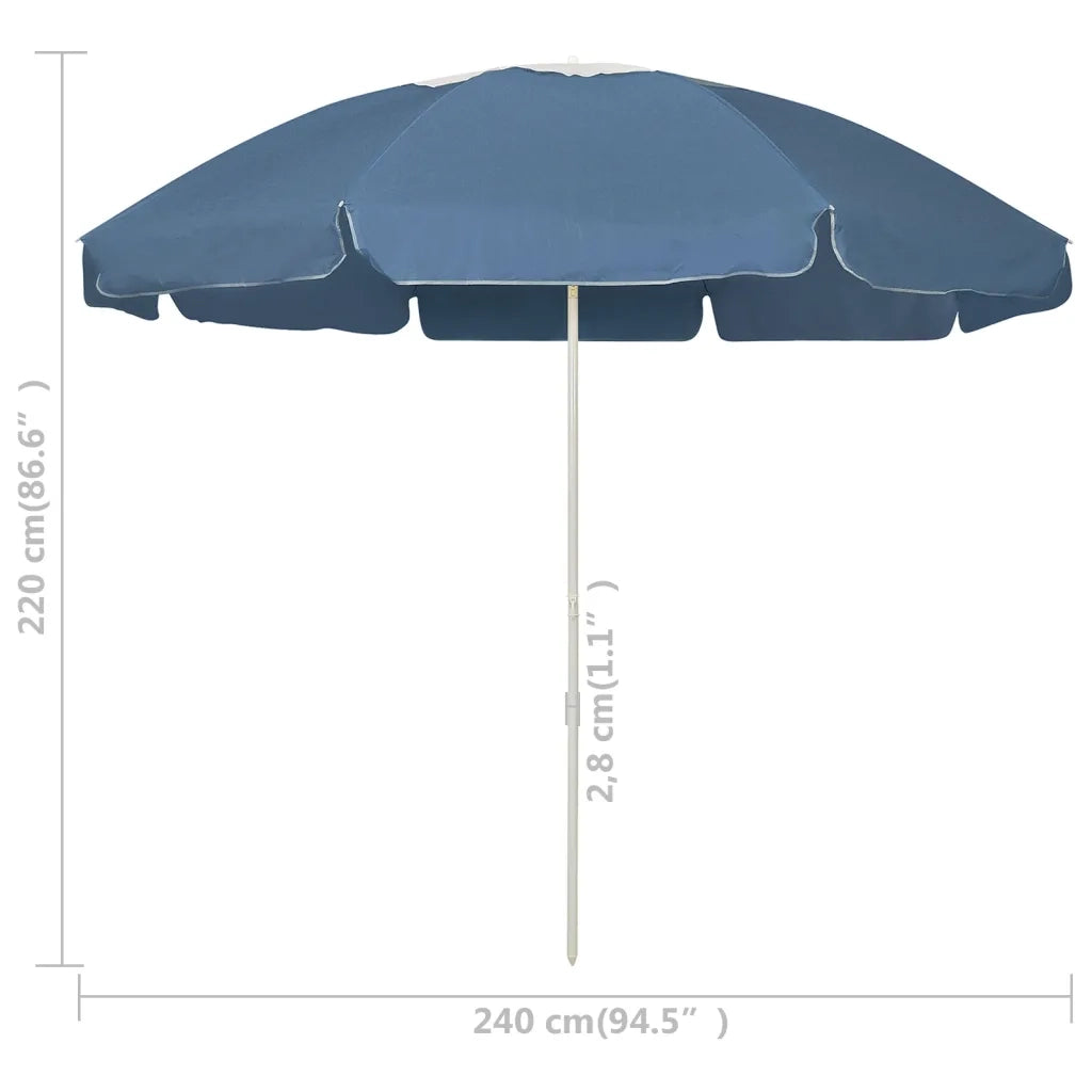 Ombrellone da Spiaggia Blu 240 cm