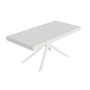 Tavolo allungabile 180/440x90 cm Niket colore bianco frassino gambe bianche