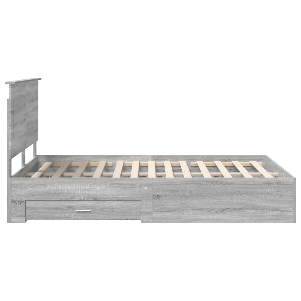 Struttura del letto con testiera Grigio Sonoma 160 x 200 cm