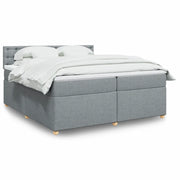 Giroletto a Molle con Materasso Grigio Chiaro 200x200cm Tessuto 3289101