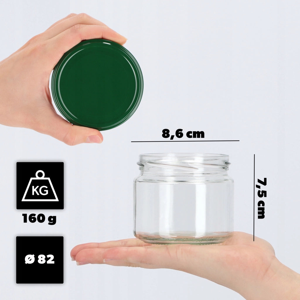 Barattoli di vetro KADAX Sonka 330 ml 10 pezzi 82 mm + coperchi verdi