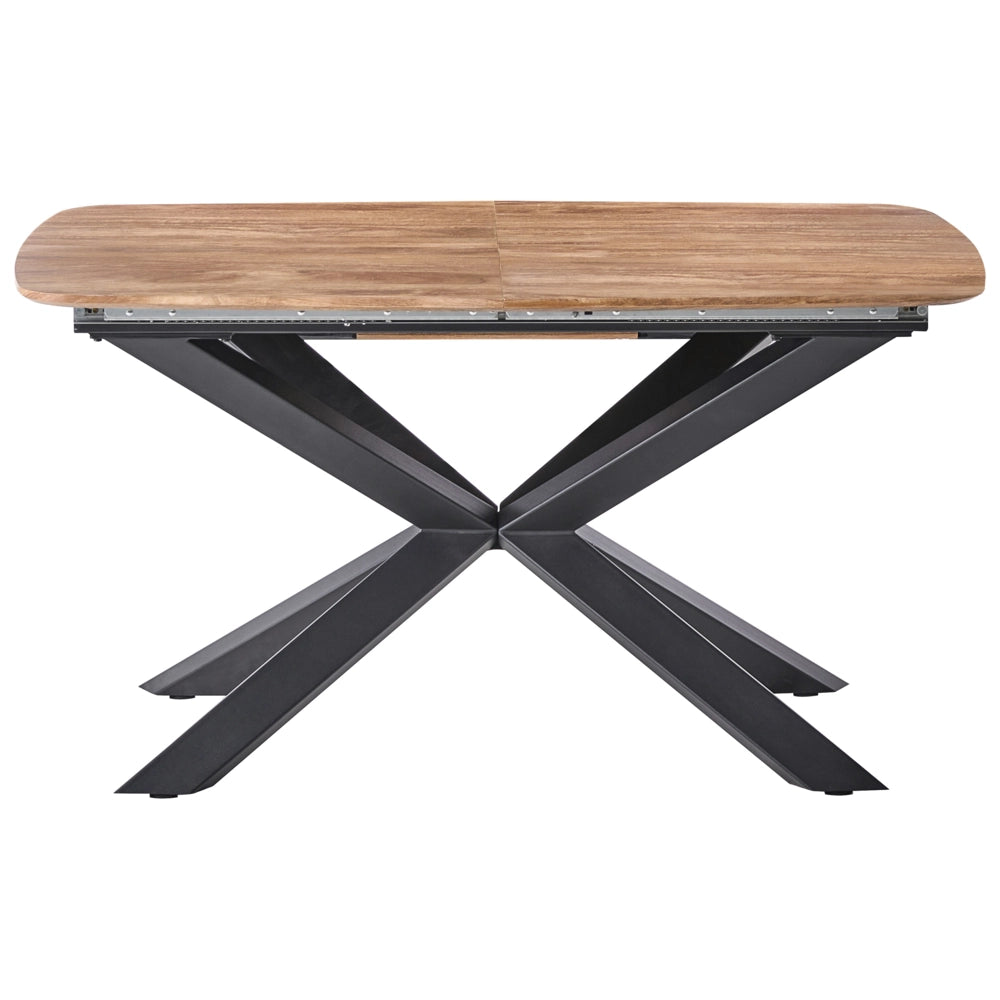 Tavolo da pranzo allungabile Marrone MDF Gambe in metallo 140/180 x 90 cm Meccanismo ad ala di farfalla Rettangolare