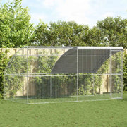 Gabbia per polli 2 pcs Argento 400 x 200 x 200 cm Acciaio e PE 3368322