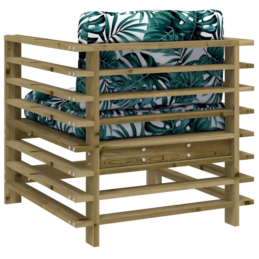Sedia da patio-Sedie da Giardino con Cuscini 2 pz in Legno Impregnato di Pino 887421