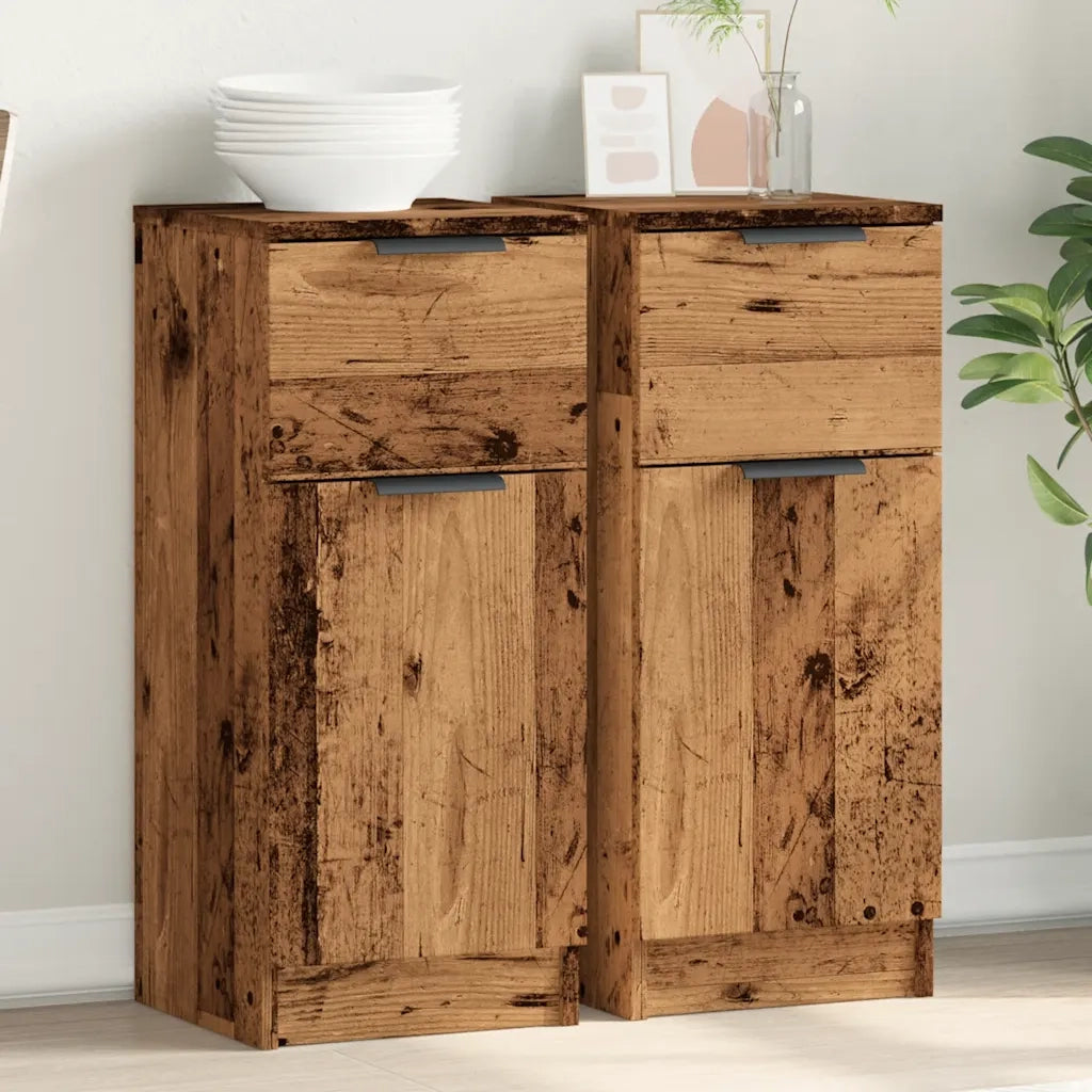 Credenze 2 pz Legno Antico 30x30x70 cm in Legno Multistrato 856952