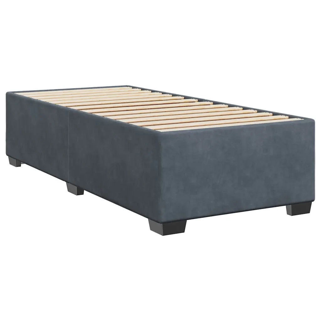 Giroletto a Molle con Materasso Grigio Scuro 90x190 cm Velluto 3293099