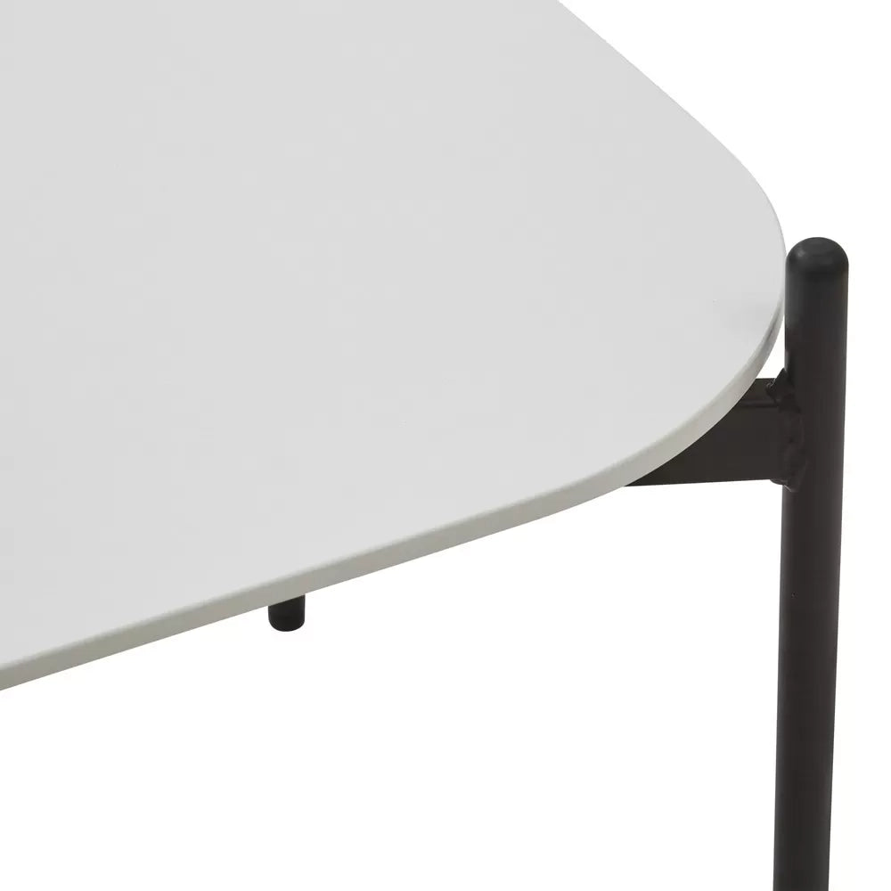 Tavolino quadrato moderno mdf polipropilene bianco nero 51x51x43,5 - Mobili 2G