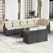 Set Divano da Giardino 9 pcs Nero e Crema polyrattan 3356514