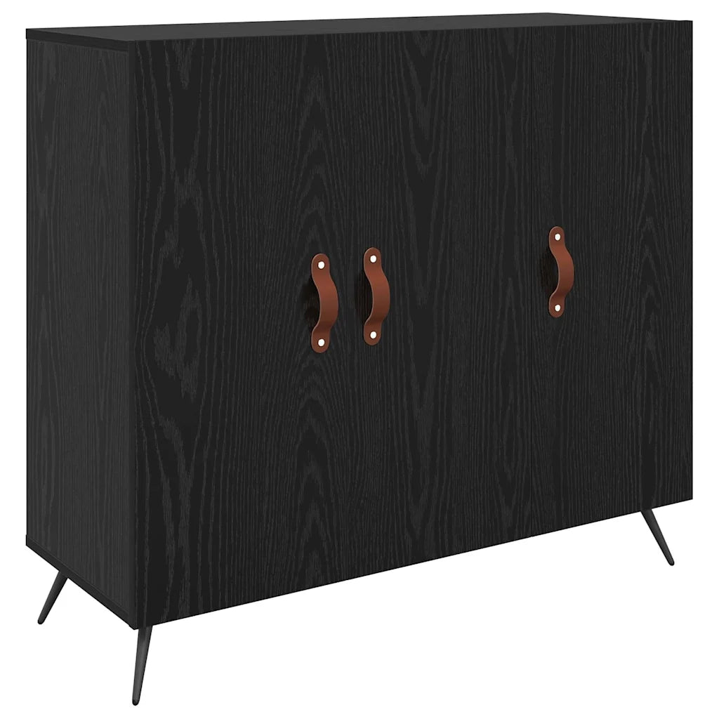 Credenza-Buffet-Armadio da cucina Rovere Nero 89,5 x 34 x 80 cm Legno multistrato
