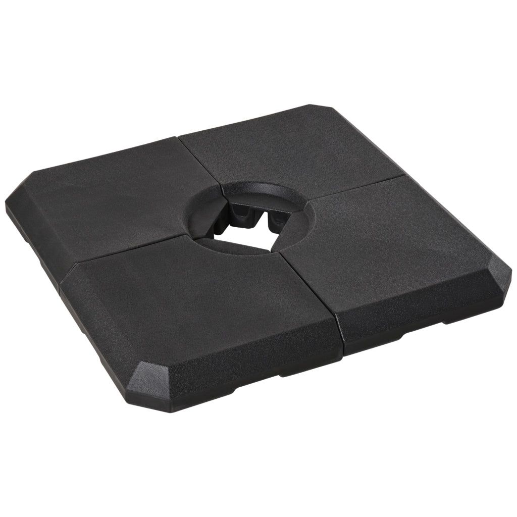 Peso per ombrellone 4 pezzi ¨C zephmum ¨C HDPE, nero, 100x100x9,5 cm