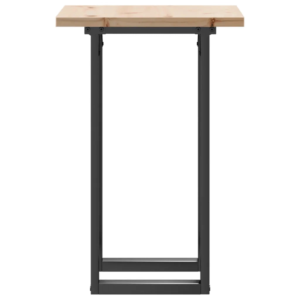 Tavolo da Pranzo | Tavolo da cucina Telaio a O 50x50x75,5 cm Legno Pino e Acciaio