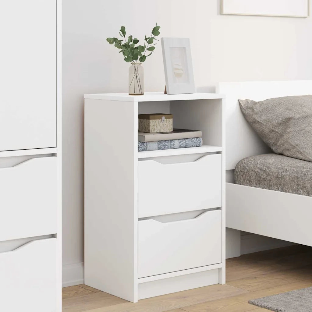 Set di 2 Comodini | Armadio da Notte | Mobiletto da notte Bianco 40 x 30 x 467 cm Legno multistrato