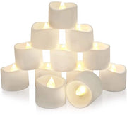 Lampadine LED a LED 12 pezzi - Candelotti con Fiamma Animata - Effetto Flicker - Sicure per Bambini e Animali Domestici - Bianco Caldo - Candelotti Falso