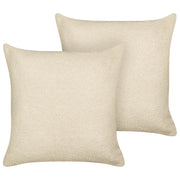 Set di 2 cuscini decorativi  Beige Boucle 45 x 45 cm fodera rimovibile con cerniera Accessori decorativi Boho