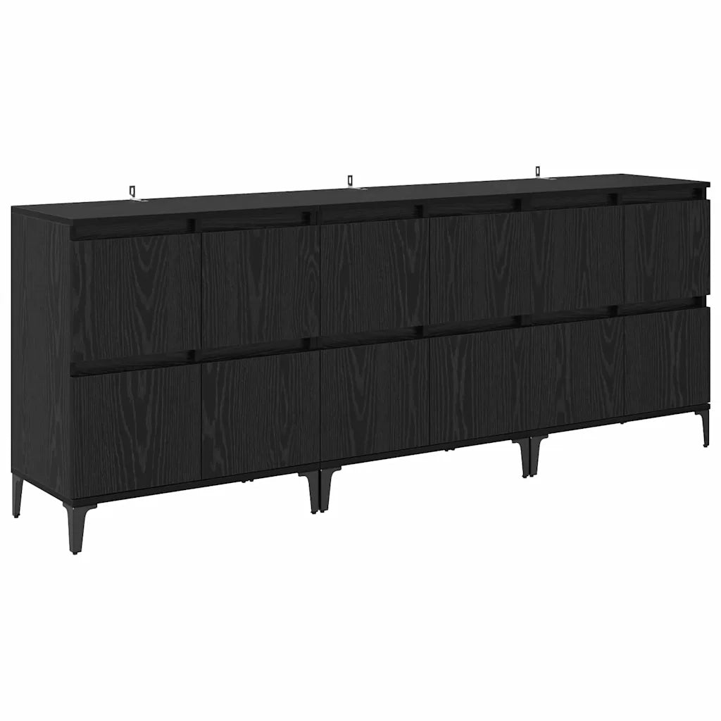 Sideboards 3 pcs Rovere Nero 60 x 35 x 70 cm Legno multistrato 3415598