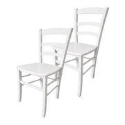 SET 2 SEDIE PAESANA IN LEGNO CON SEDUTA COMPATTA E SCHIENALE ALTOH 87 X L 45 X P 40 CM COLORE BIANCO