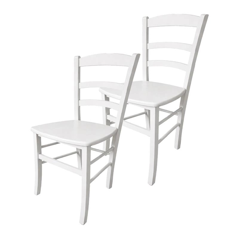 SET 2 SEDIE PAESANA IN LEGNO CON SEDUTA COMPATTA E SCHIENALE ALTOH 87 X L 45 X P 40 CM COLORE BIANCO