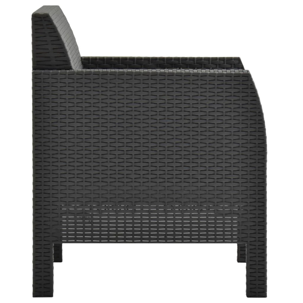 Set di mobili da giardino mobili da esterno set da 3 pezzi con cuscini rattan PP antracite 02_0015988