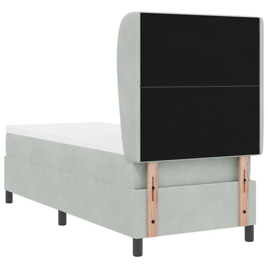 Letto a molle con testiera Grigio chiaro 200 x 80 cm Poliestere 3340952