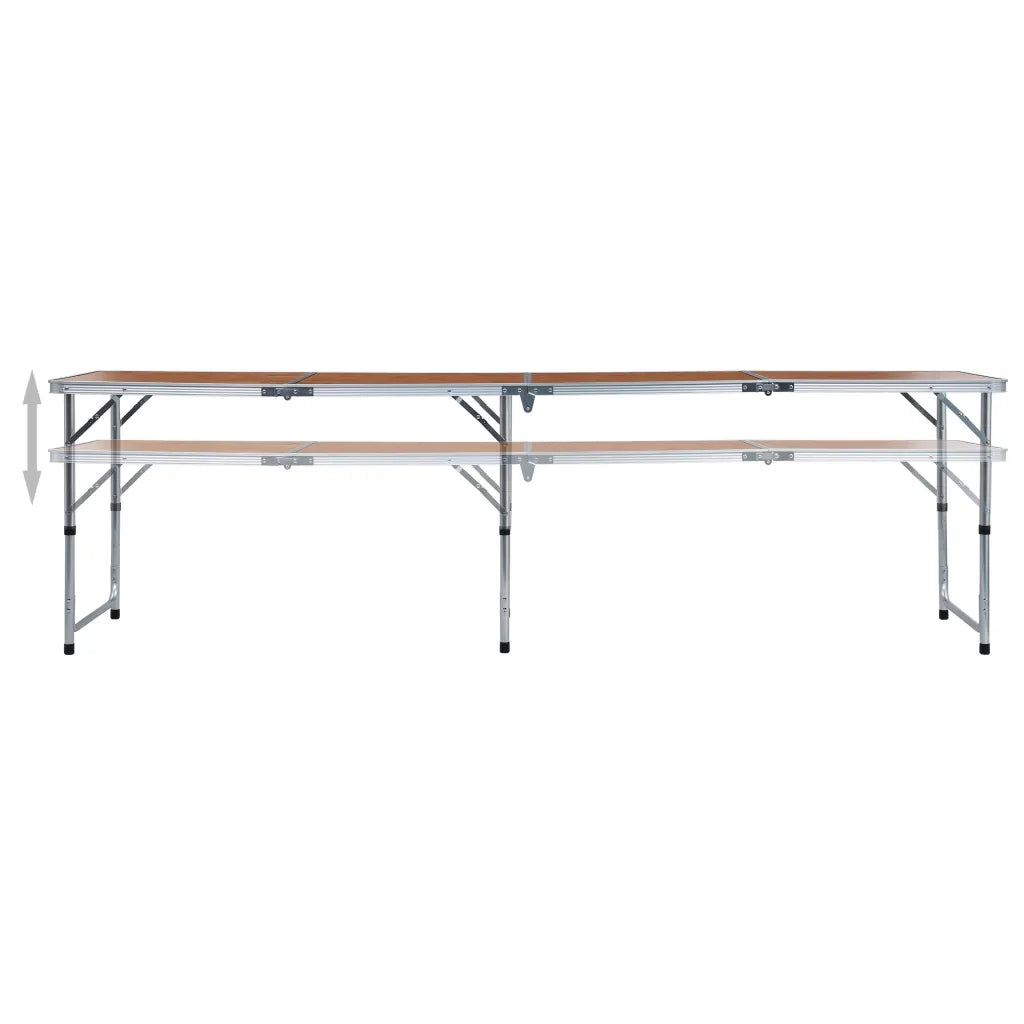 Tavolo da Campeggio Pieghevole in Alluminio 240x60 cm 48176