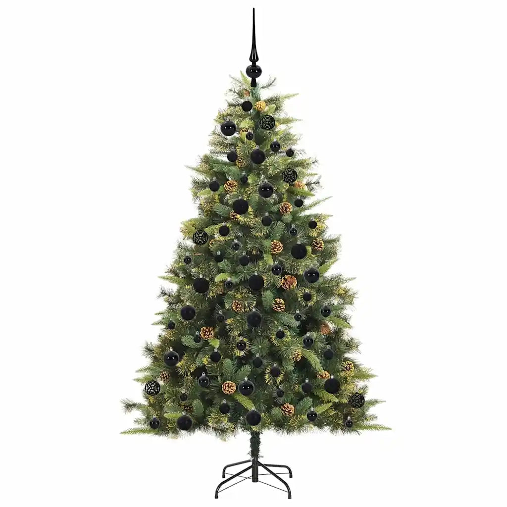 Albero di Natale artificiale pieghevole con coni Verde 180 cm 3395090