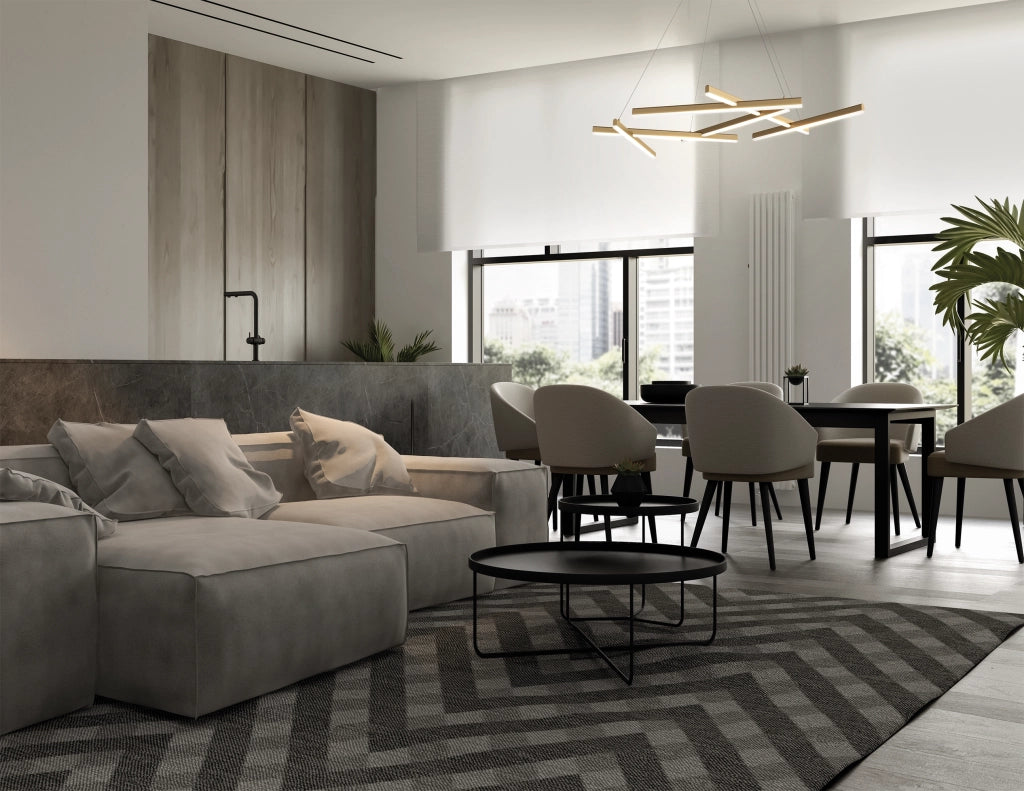 Maytoni Lampadario moderno Line 6 luci LED integrato oro metallo acrilico