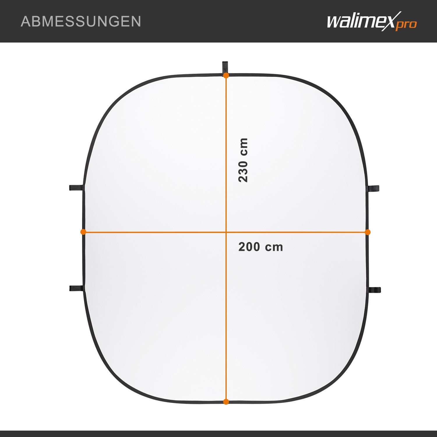Fondale fotografico pieghevole 2in1 bianco/nero 200 x 230 cm, con anello elastico e borsa da trasporto, per studio fotografia
