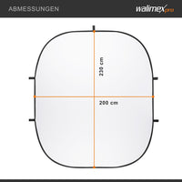 Fondale fotografico pieghevole 2in1 bianco/nero 200 x 230 cm, con anello elastico e borsa da trasporto, per studio fotografia