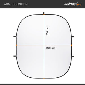 Fondale fotografico pieghevole 2in1 bianco/nero 200 x 230 cm, con anello elastico e borsa da trasporto, per studio fotografia