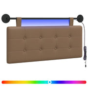 Testiera | Testata sospesa Con luce LED Cappuccino Similpelle