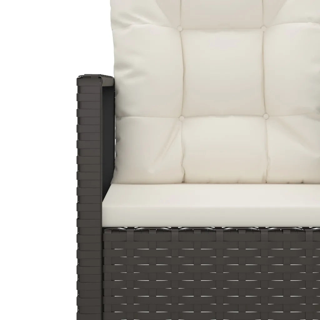 Poltrona da Giardino con Cuscini Nera in Polyrattan CFW1985844