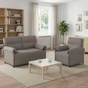 Set di divani 2 pz Tortora Tessuto 3424849