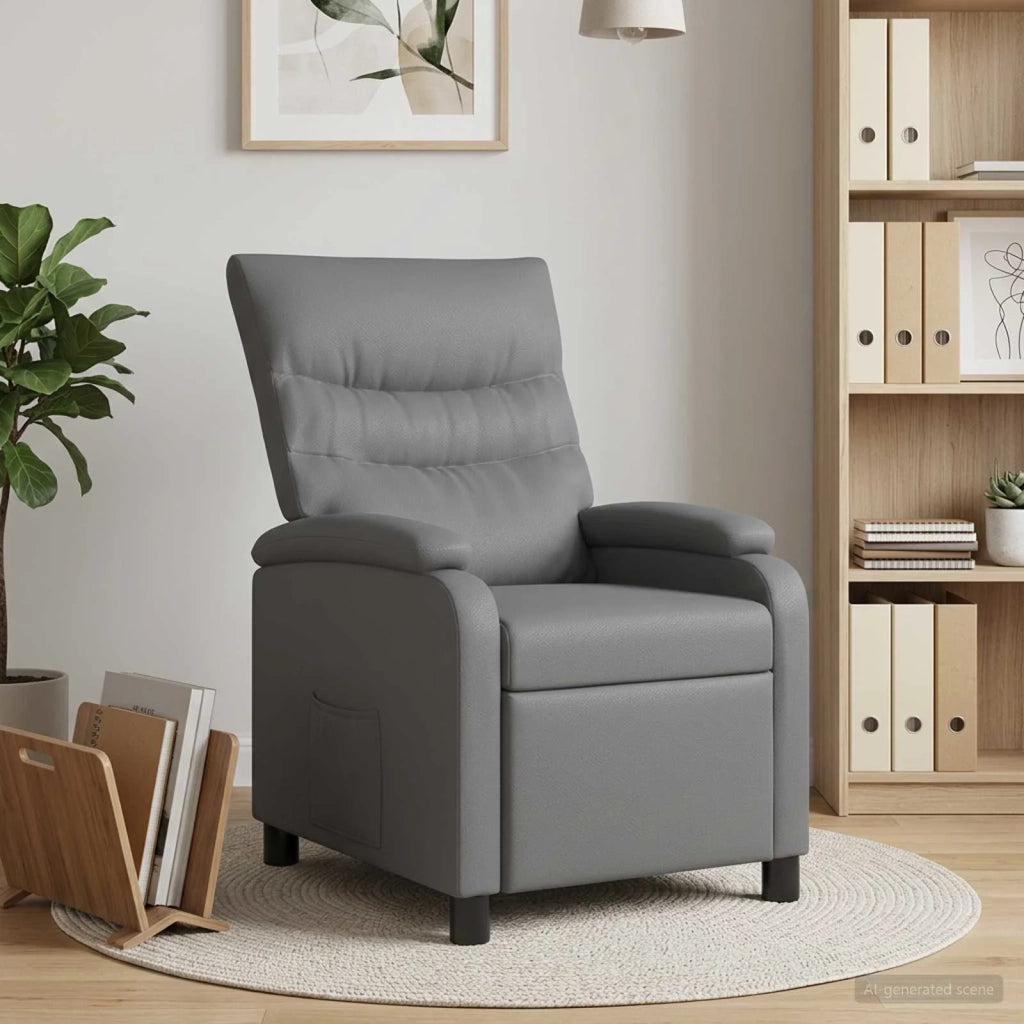 Divano Sedia-Poltrona reclinabile Grigio Similpelle 784348