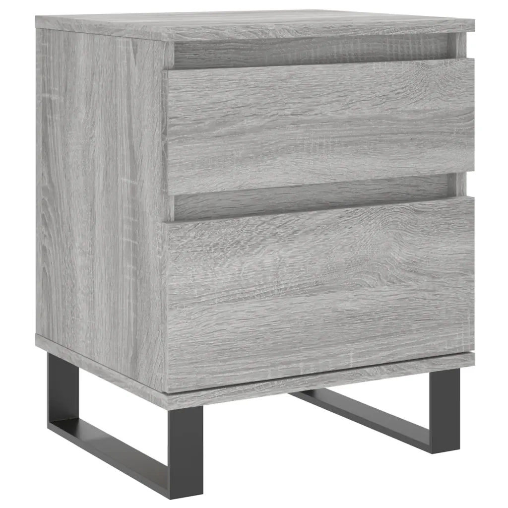 Set di 2 Comodini | Armadio da Notte | Mobiletto da notte Grigio Sonoma 40x35x50 cm in Legno Multistrato