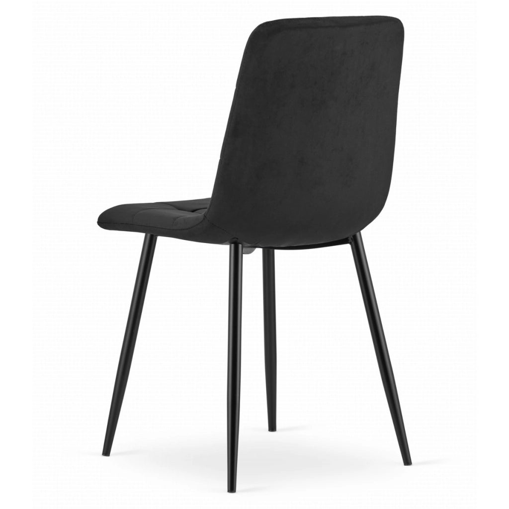Sedia Kara in velluto nero e metallo