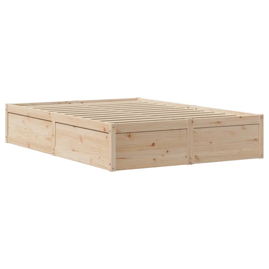 Giroletto con Testiera 135x190 cm in Legno Massello di Pino 3307098