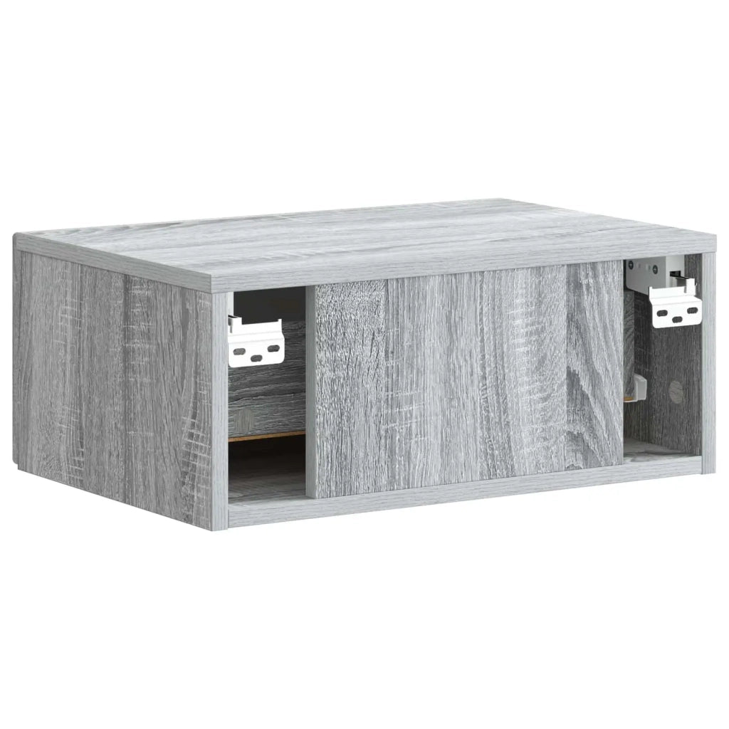 Mobiletto da notte a muro 2 pcs Grigio Sonoma 49 x 34,5 x 20 cm 898968