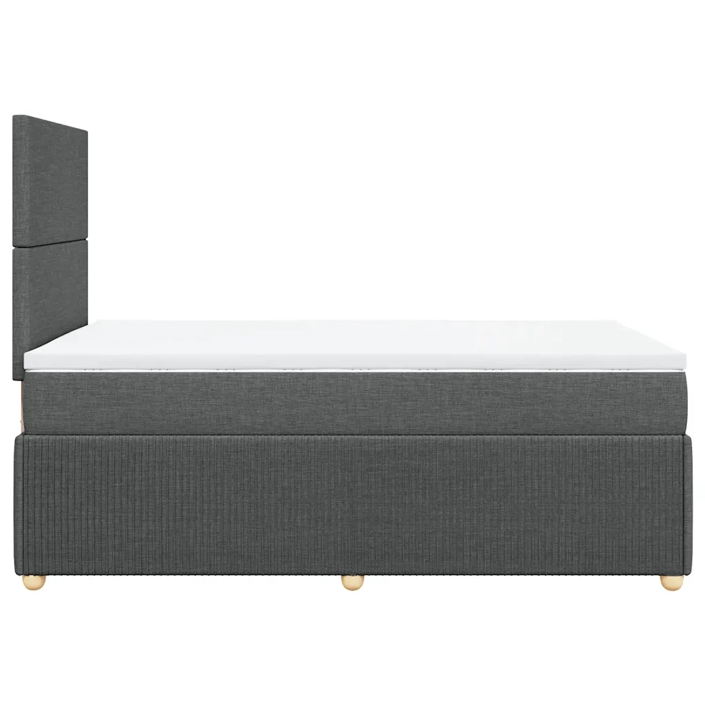 Giroletto a Molle con Materasso Grigio Scuro 120x190cm Tessuto