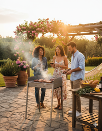 Barbecue a Carbone Carbonella 60x40 cm in Acciaio Lisa Luxury Stromboli