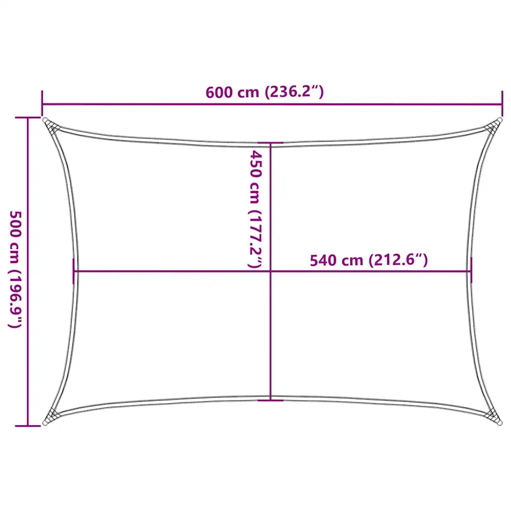 Vela Parasole 160 g/m² Rettangolare Giallo 5x6 m in HDPE 311576