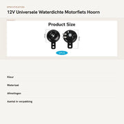 Fornitura di Clacson per Motocicletta - 12V - Clacson Idroimprontato - Fischietto Universale - Struttura in Metallo Robusta - Prestazioni Affidabili - Installazione Facile