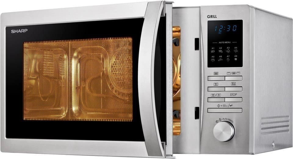 Sharp Home Appliances R-722STWE Superficie piana 25 L 900 W Acciaio inossidabile