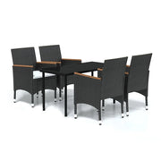 Set da Pranzo da Giardino 5 pz | Set Salotto da Giardino con Cuscini Nero