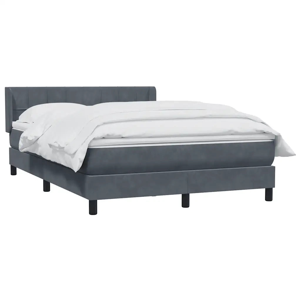 vidaXL Giroletto a Molle con Materasso Grigio Scuro 160x210 cm Velluto