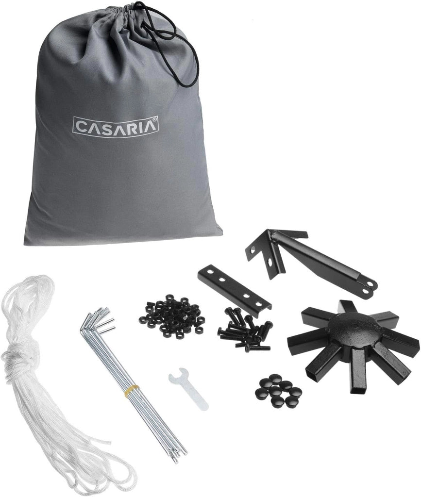 Gazebo Lorca Padiglione 3x3m in Metallo Resistente Idrorepellente con Pannelli Laterali Tendone da Giardino Feste