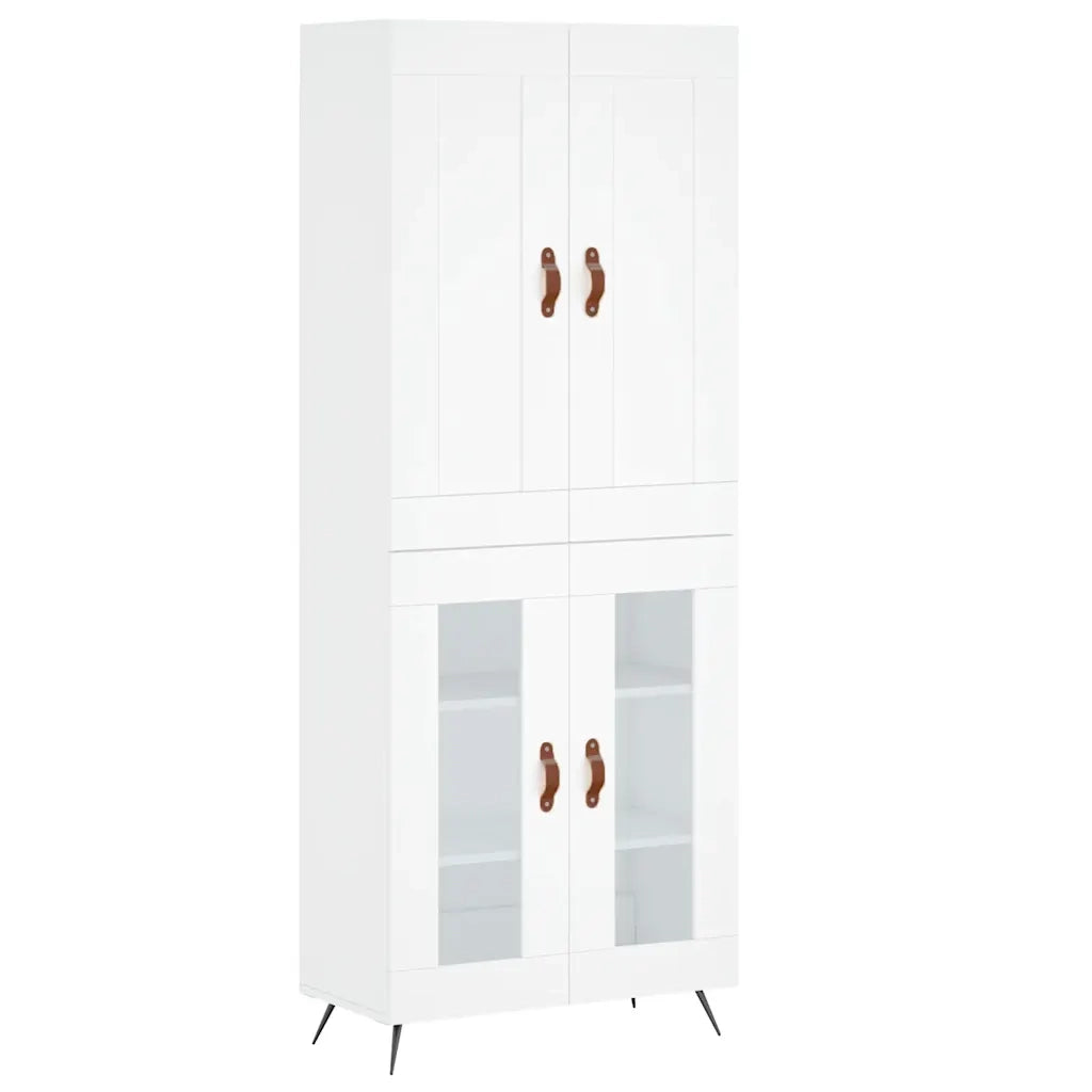 vidaXL Credenza Bianca 69,5x34x180 cm in Legno Multistrato